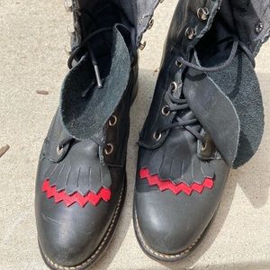 Vintage Black and Red Roper boots